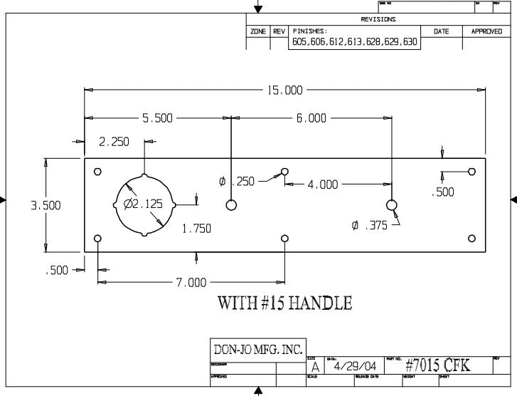 Don-jo CFK7015 Pull Plate
