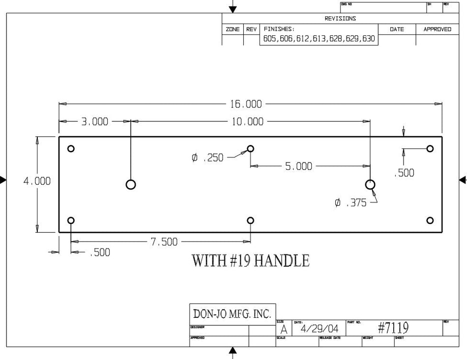 Don-Jo 7119 Pull Plate