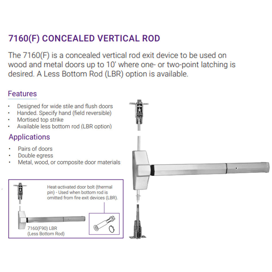 Accentra 7160 Series Concealed Vertical Rod Exit Device
