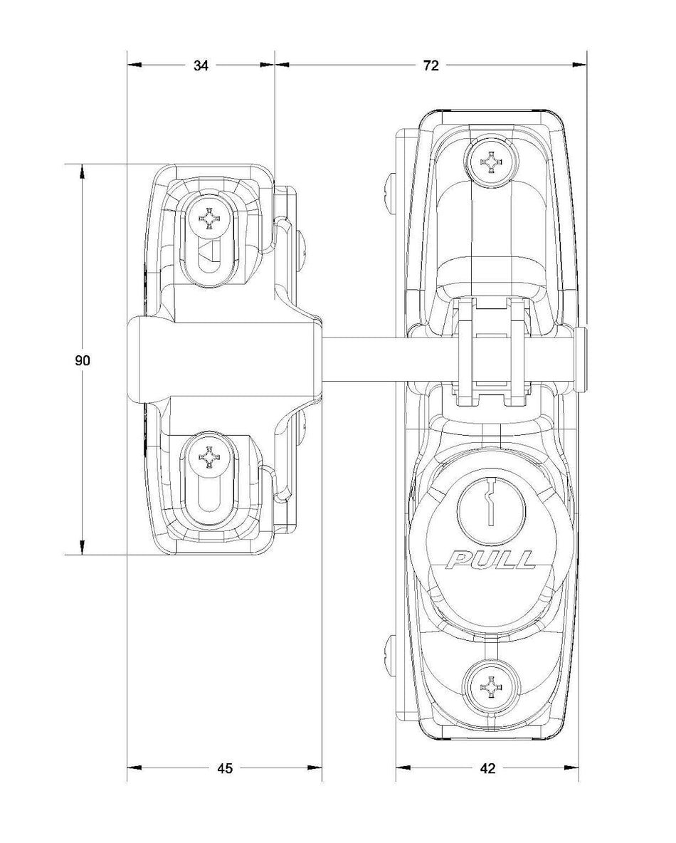LockeyUSA Sumo Gravity Gate Latch, Black
