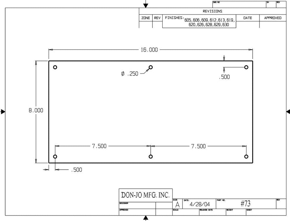 Don-Jo 73 Push Plate