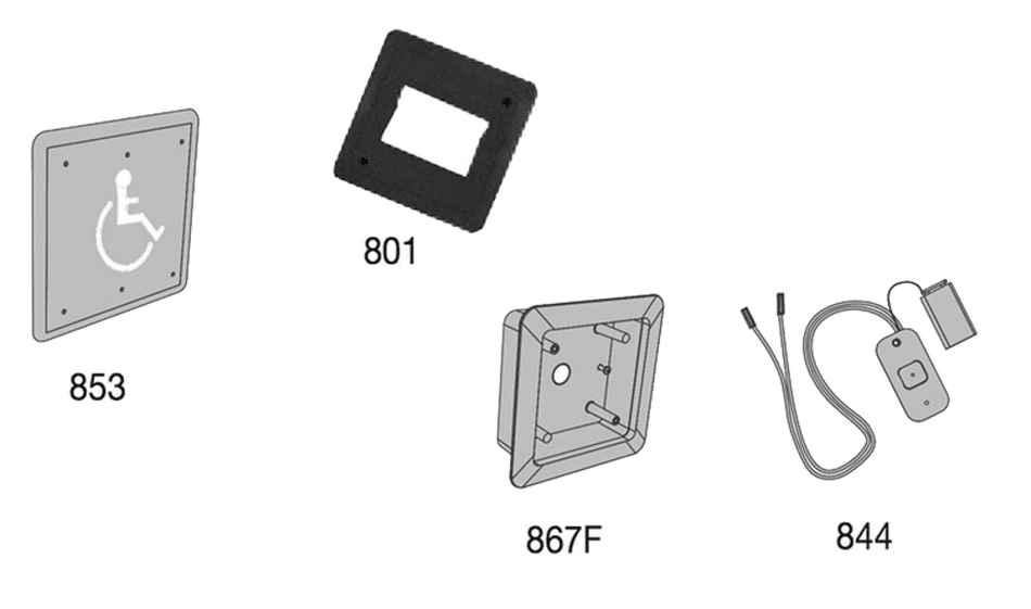 LCN 8310-3853WF Wireless Actuator, Wall Mount and Flush, Logo