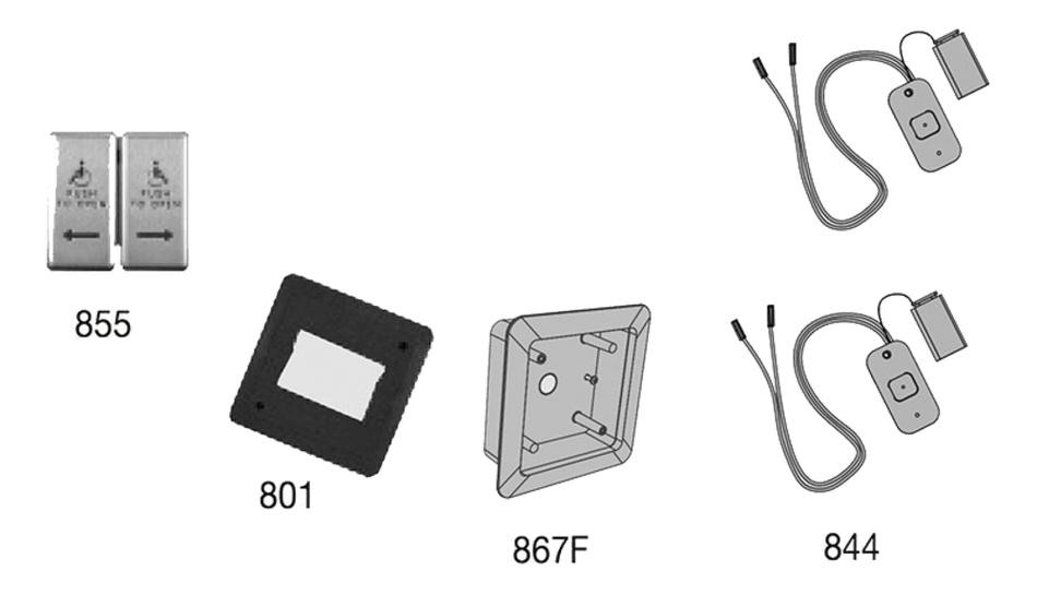 LCN 8310-3855WF Wireless Actuator, Wall Mount and Flush, Dual Vestibule, Logo