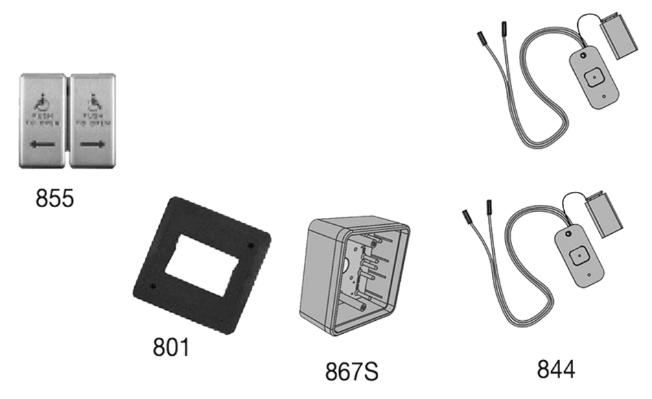 LCN 8310-3855WS Wireless Actuator, Wall Mount and Surface, Dual Vestibule, Logo