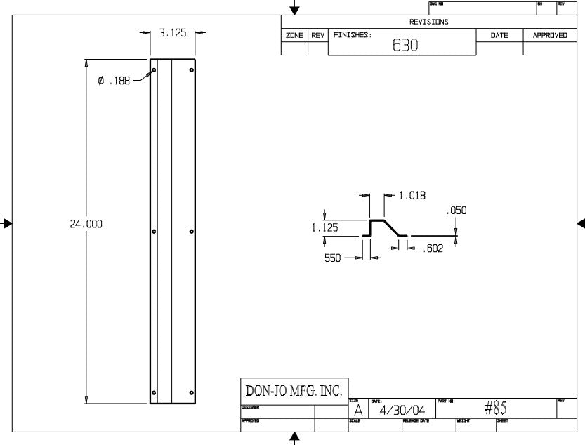 Don-Jo 85 Vertical Rod Protector