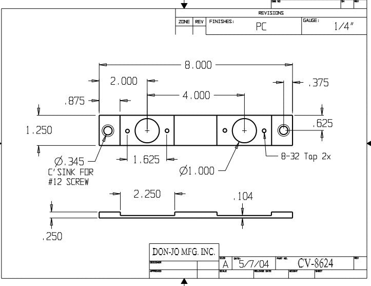 Don-jo CV 8624 Conversion Plate