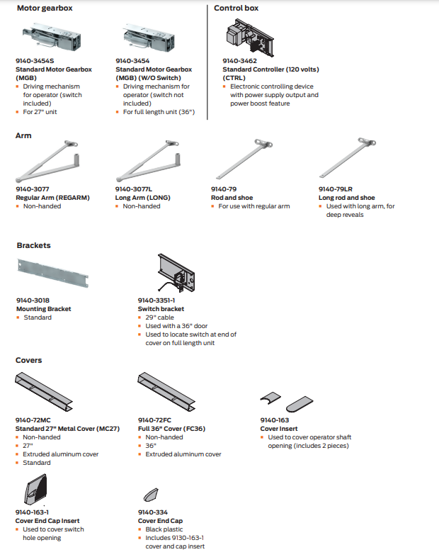 LCN 9142 Door Operator Push Side  - Door Closer