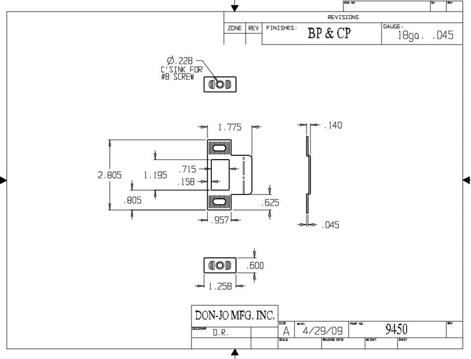 Don-jo 9450 Adjustable Strike