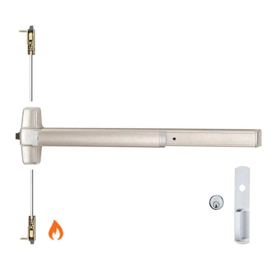 Von Duprin 9847NLOPF/9947NLOPF - Night Latch, Optional Pull Concealed Vertical Rod Device - Fire Rated