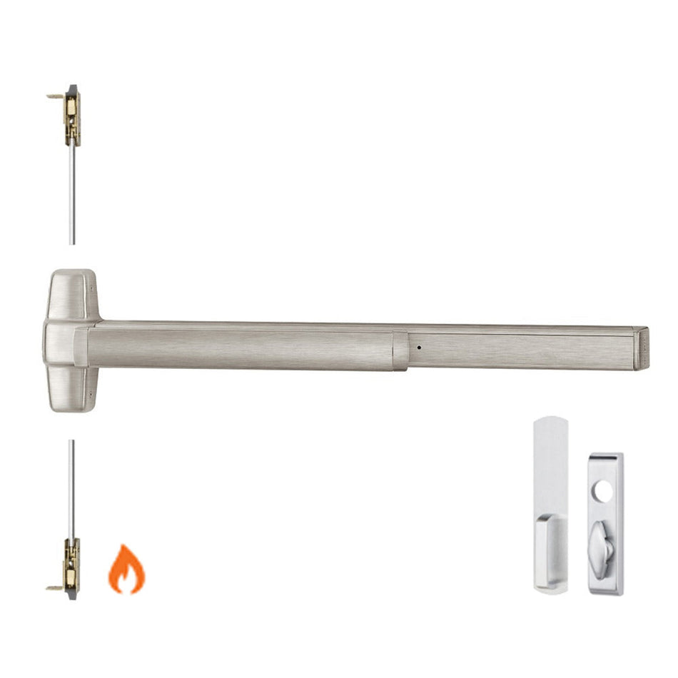 Von Duprin 9847WDC-K-BE-F/9947WDC-K-BE-F - Knob,Blank Escutcheon Wood Door Concealed Vertical Rod Device - Fire Rated