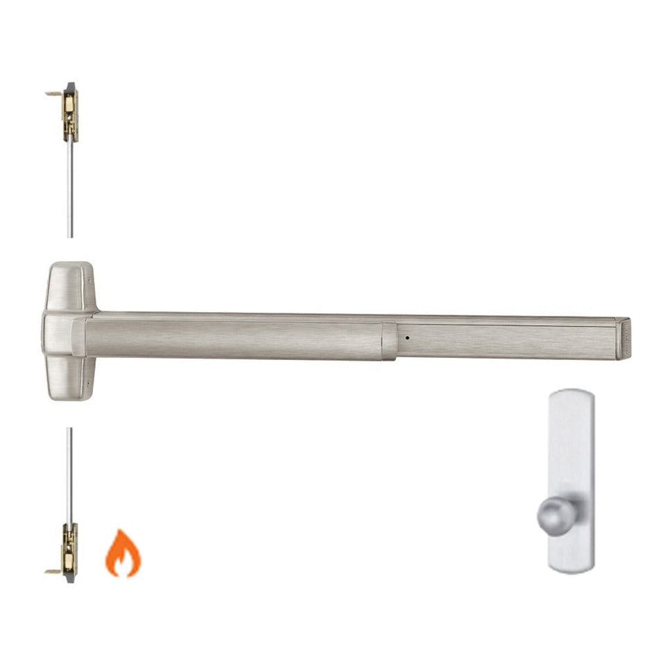 Von Duprin 9847WDC-K-NL-F/9947WDC-K-NL-F - Knob,Night Latch Wood Door Concealed Vertical Rod Device - Fire Rated