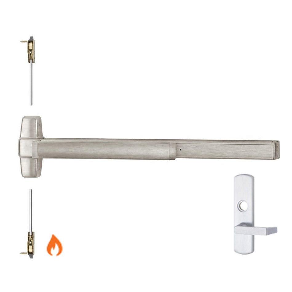 Von Duprin 9847WDC-L-NL-F/9947WDC-L-NL-F - Lever, Night Latch Wood Door Concealed Vertical Rod Device - Fire Rated