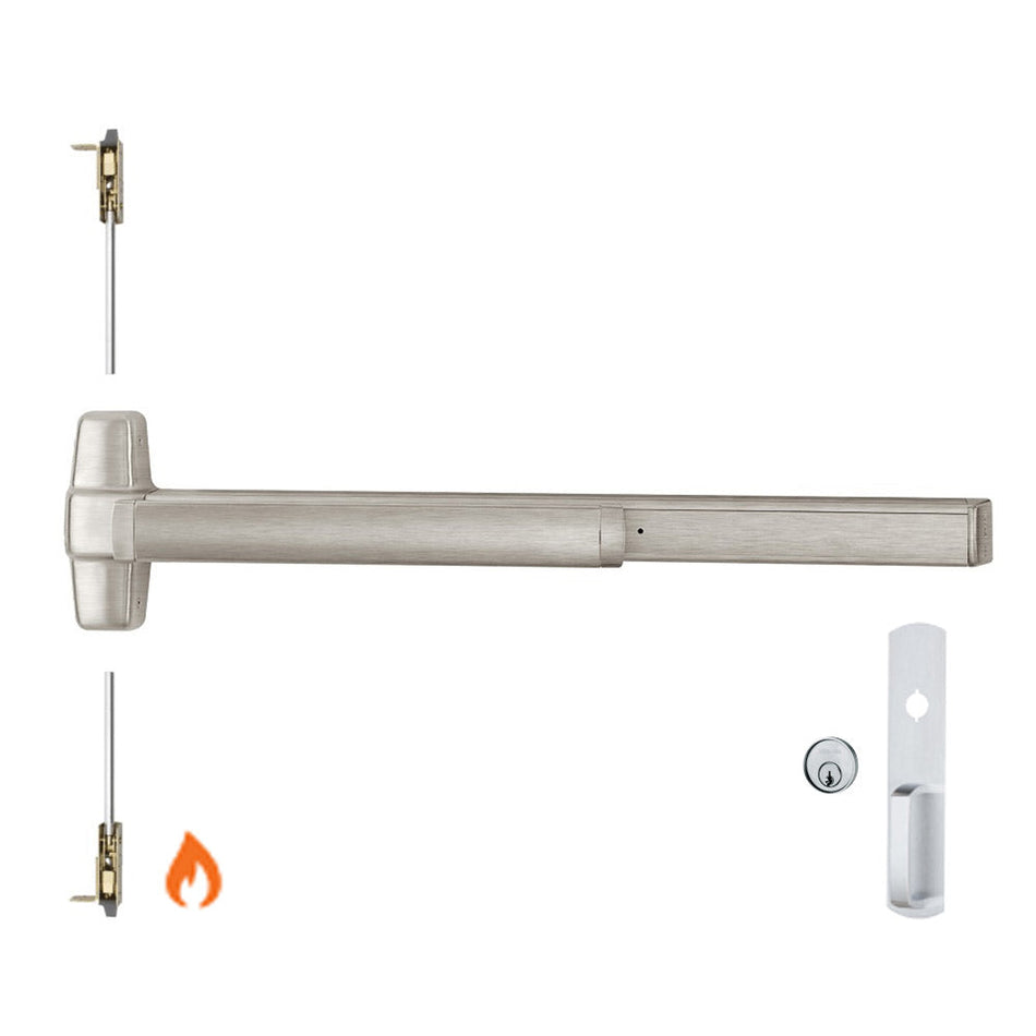 Von Duprin 9847WDC-NL-OP-F/9947WDC-NL-OP-F - Night Latch, Optional Pull Wood Door Concealed Vertical Rod Device - Fire Rated