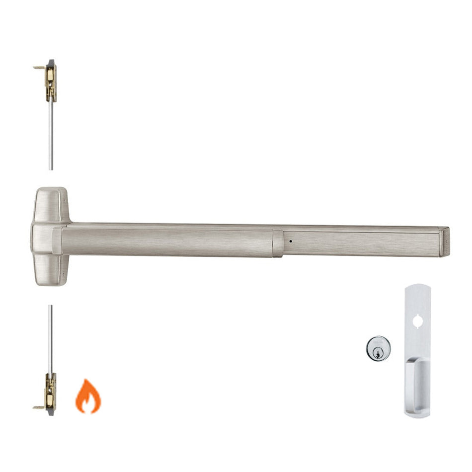 Von Duprin 9857NL-OP-F/9957NL-OP-F - Night Latch, Optional Pull Surface Three Point Latch Device - Fire Rated
