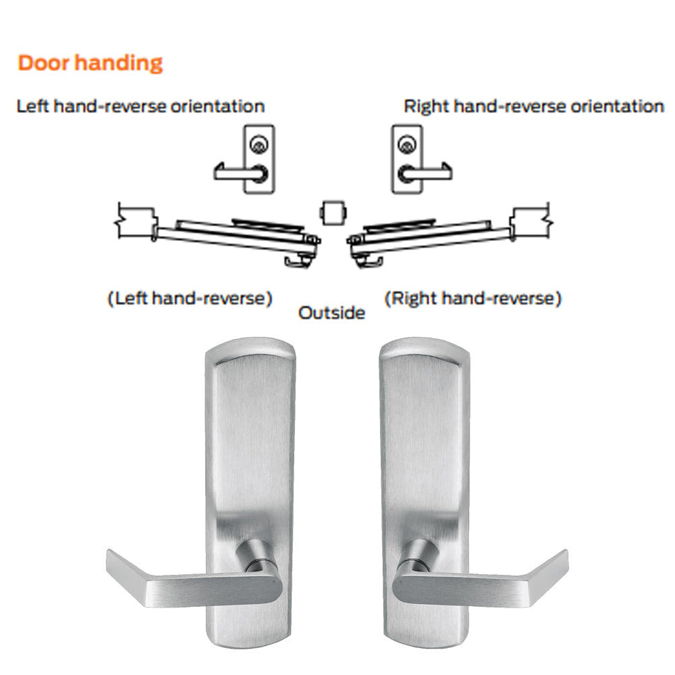 Von Duprin 996L-NL-R/V - Lever, Night Latch Trim for Rim, Surface Vertical Rod, Concealed Vertical Rod 98/99 Series Exit Devices