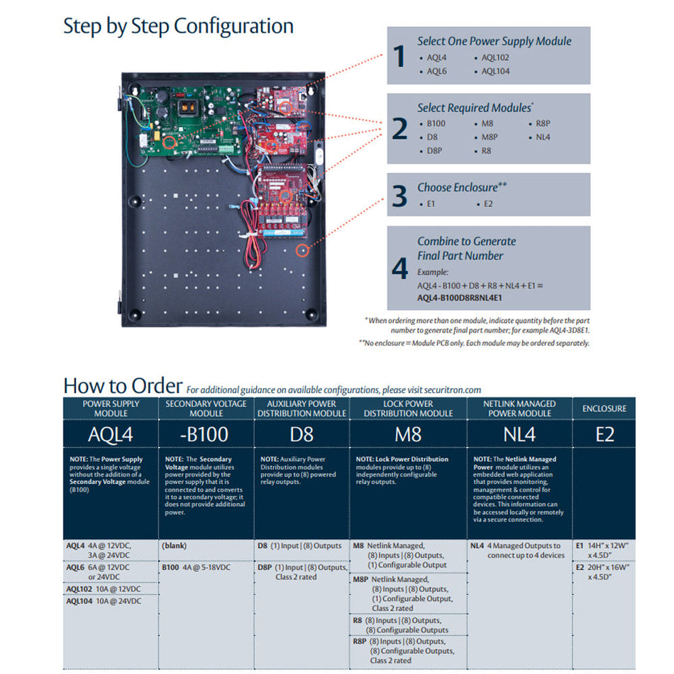 Securitron AQL Series Power Supply without Enclosures