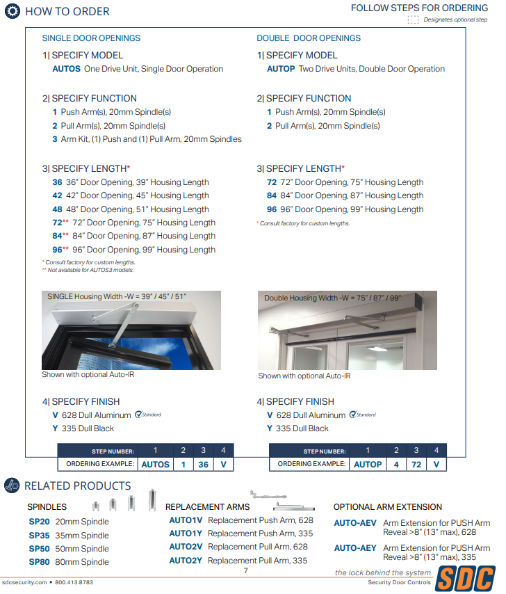 SDC AUTOP Low Energy Swing Door Operator for Double Door