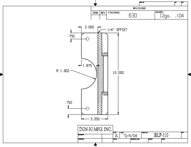 Don-Jo BLP 110 Key-In-Lever Locks Latch Protector