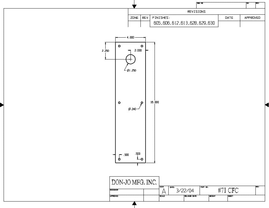 Don-jo CFC71 Push Plate