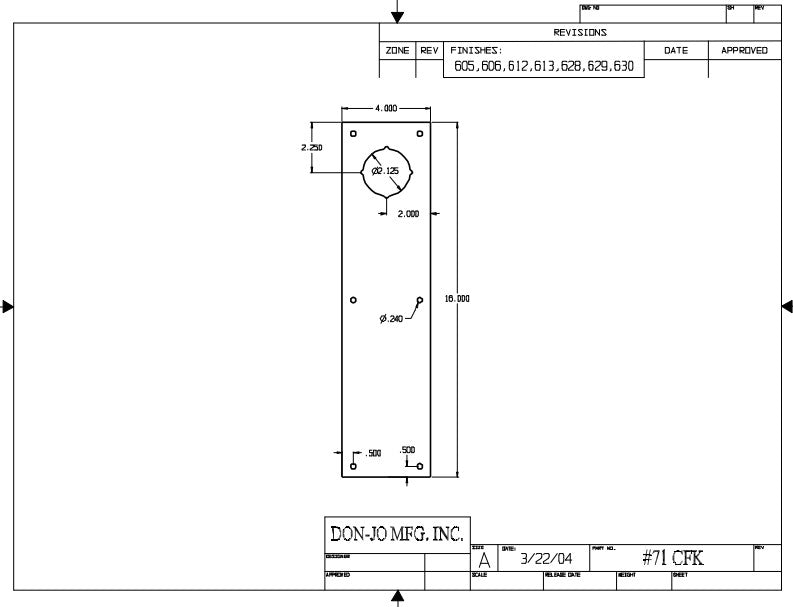 Don-jo CFK71 Push Plate with Holes
