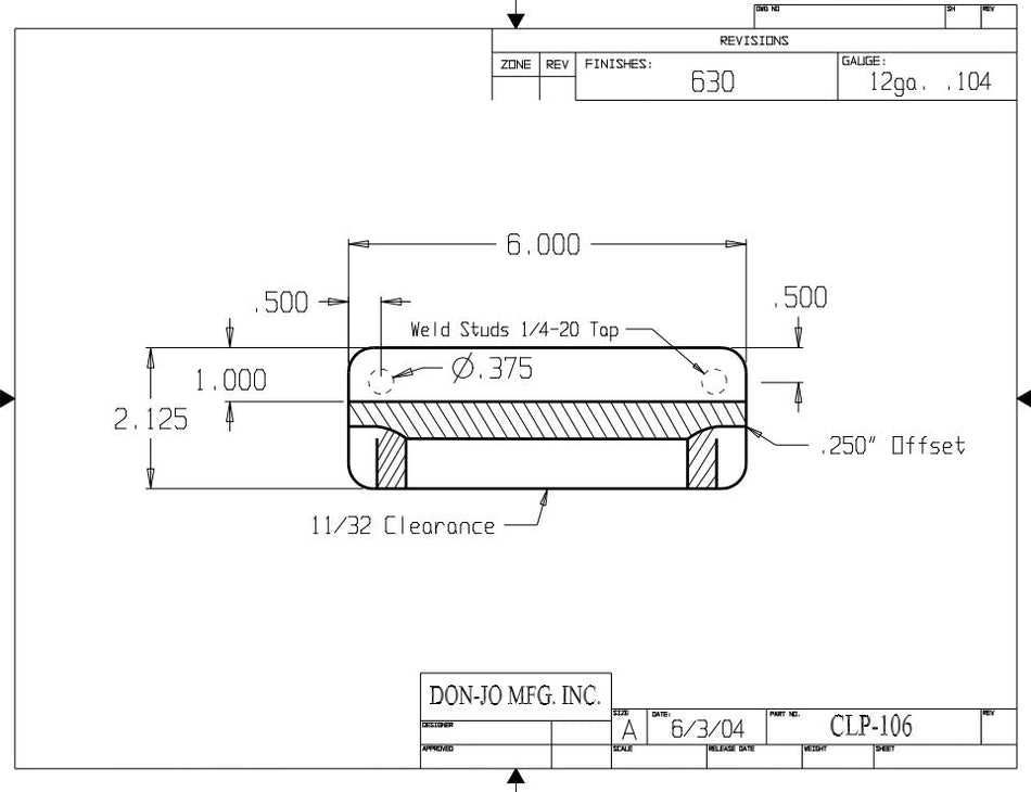 Don-jo CLP 106 Commercial Type for Outswing Doors