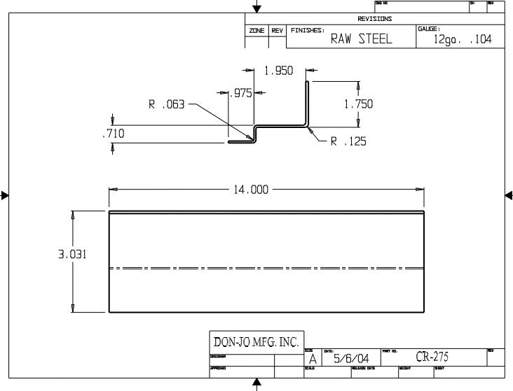 Don-jo CR 275 Closer Reinforcement