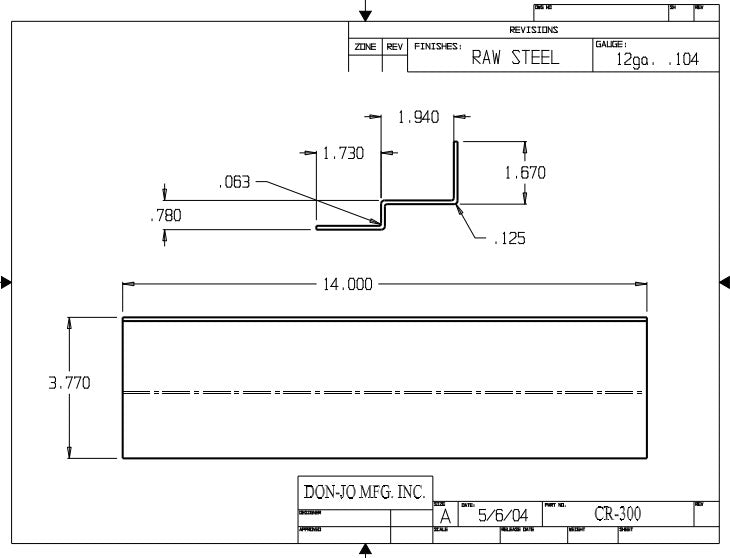 Don-jo CR 300 Closer Reinforcement