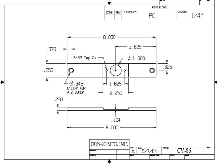 Don-jo CV 86 Conversion Plate