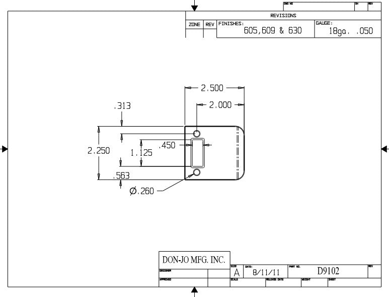 Don-jo D9102 Extended Lip Dimple Strike
