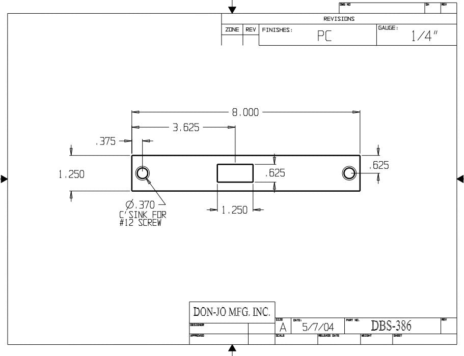 Don-jo DBS 386 Conversion Plate