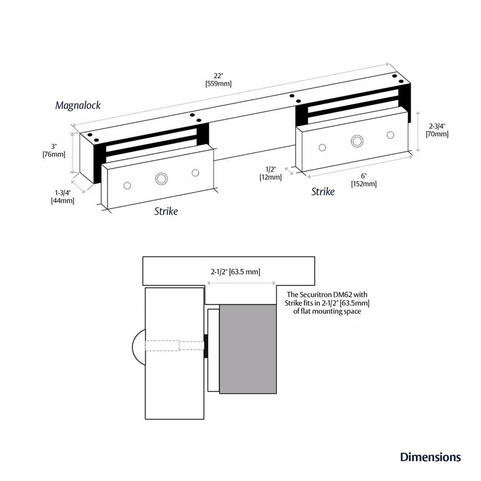 Securitron DM62 Double 1,200 lbs. Durable Maglock
