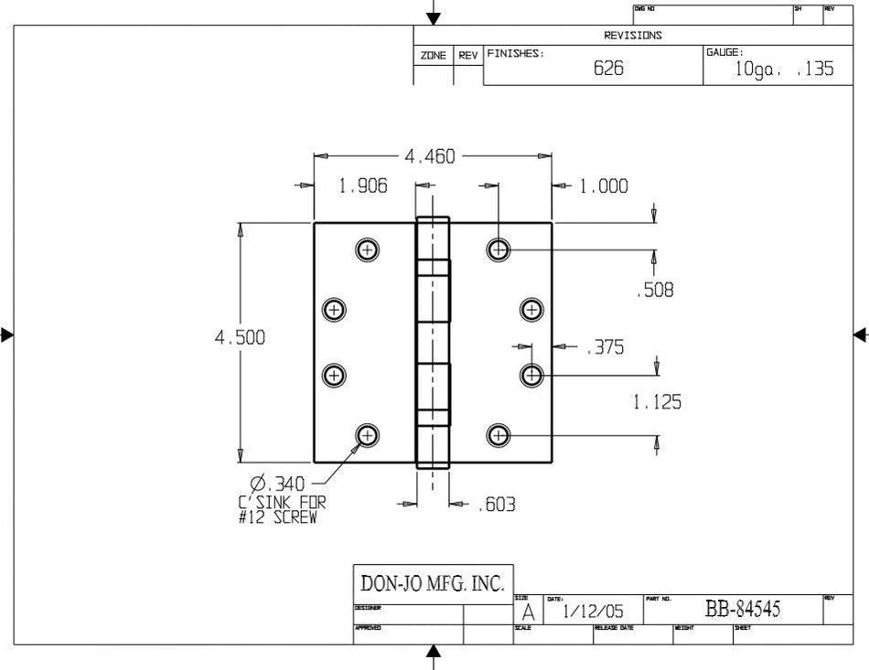 Don-Jo BB84545 Ball Bearing