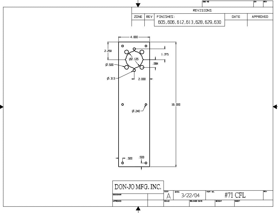 Don-jo CFL71 Push Plate
