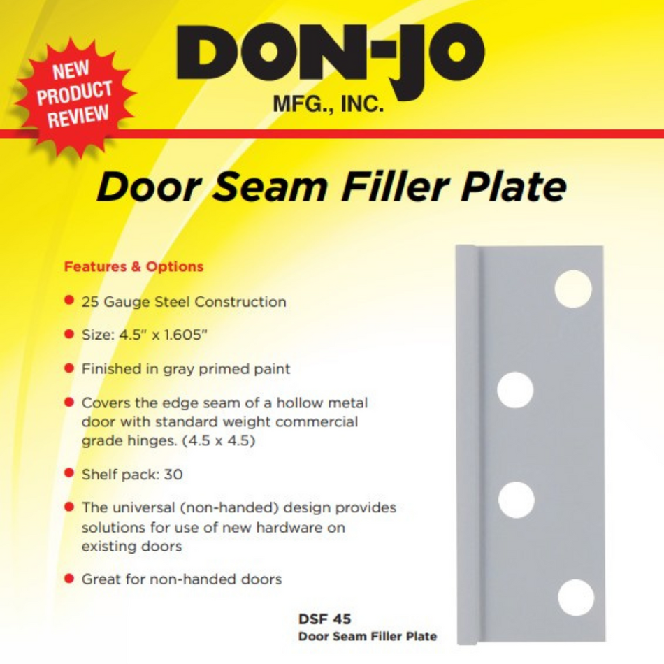 Don-jo DSF 45 Door Seam Filler Plate