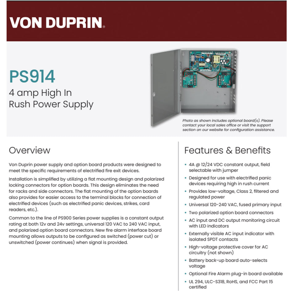 Von Duprin PS914-2RS-BBK