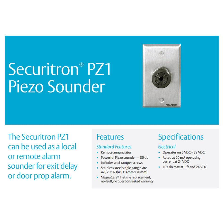 Securitron PZ1 Piezo Sounder