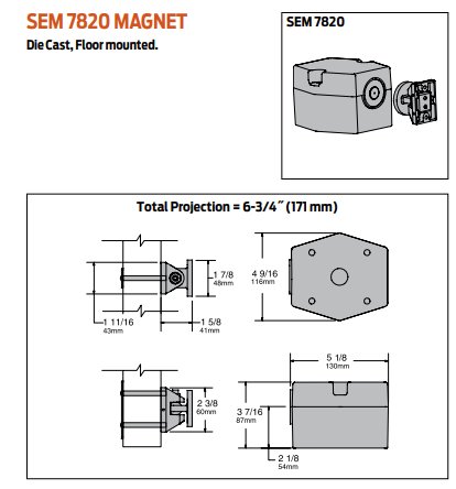 LCN SEM 7820 Magnetic Door Holder