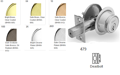 Sargent 479 Thumbturn Inside Only Deadbolt 470 Series - Barzellock.com