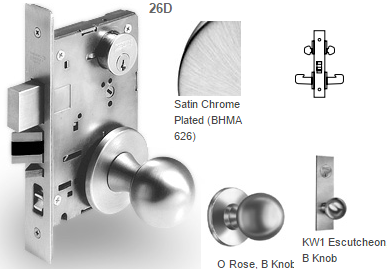 Sargent 7838 Classroom Security Intruder Latchbolt Mortise Knob Lock - Barzellock.com