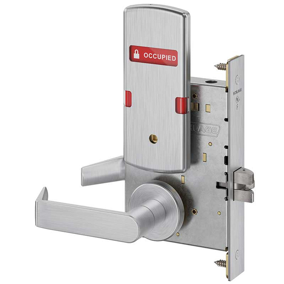 Schlage LV9060 - Vandlgard Apartment Entrance Mortise Lock - Grade 1 Non-Deadbolt Function Double Cylinder Keyed Lever Lock, Exterior Indicator "Vacant/Occupied"