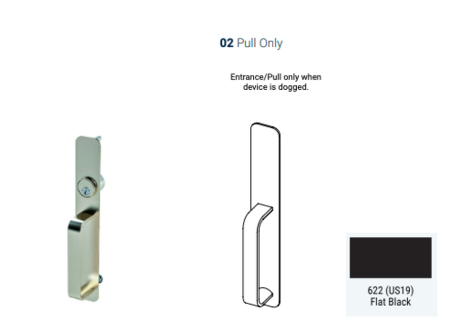 PDQ 6G Grip Pull Exit Device Trim