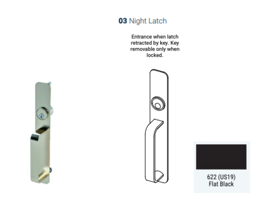 PDQ 6GW Grip Pull Mortise Exit Device Trim