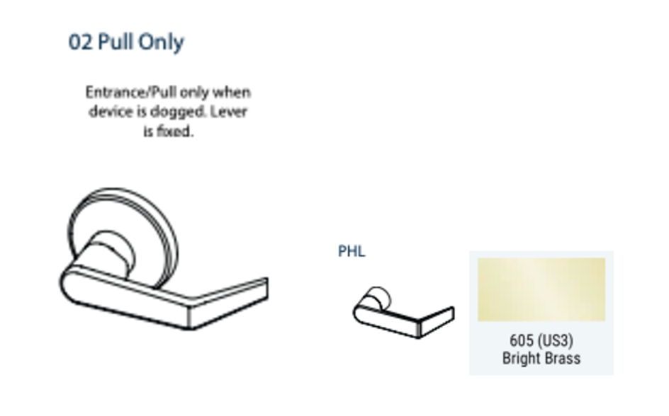 PDQ 6S Rose Trim Exit Device Trim