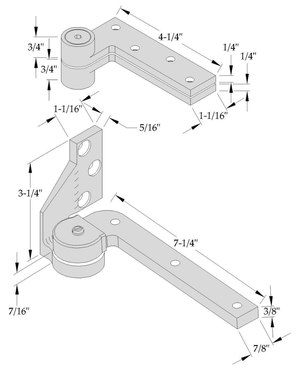 ABH 0117.25 Jamb Mount Pivot Set - 3/4" Offset