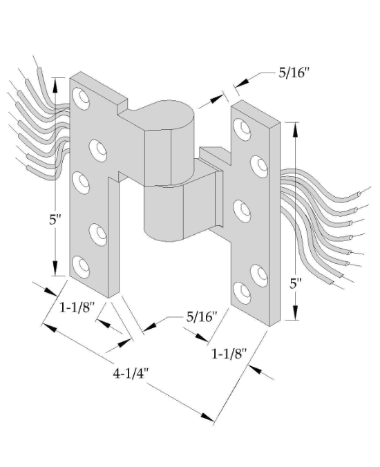 ABH E019 Intermediate Pivot (8) 28 Ga. Wires - Electrified - 3/4" Offset