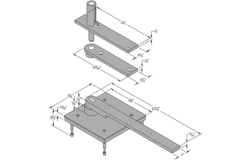 ABH 0117.75 Pivot Set - Center Hung