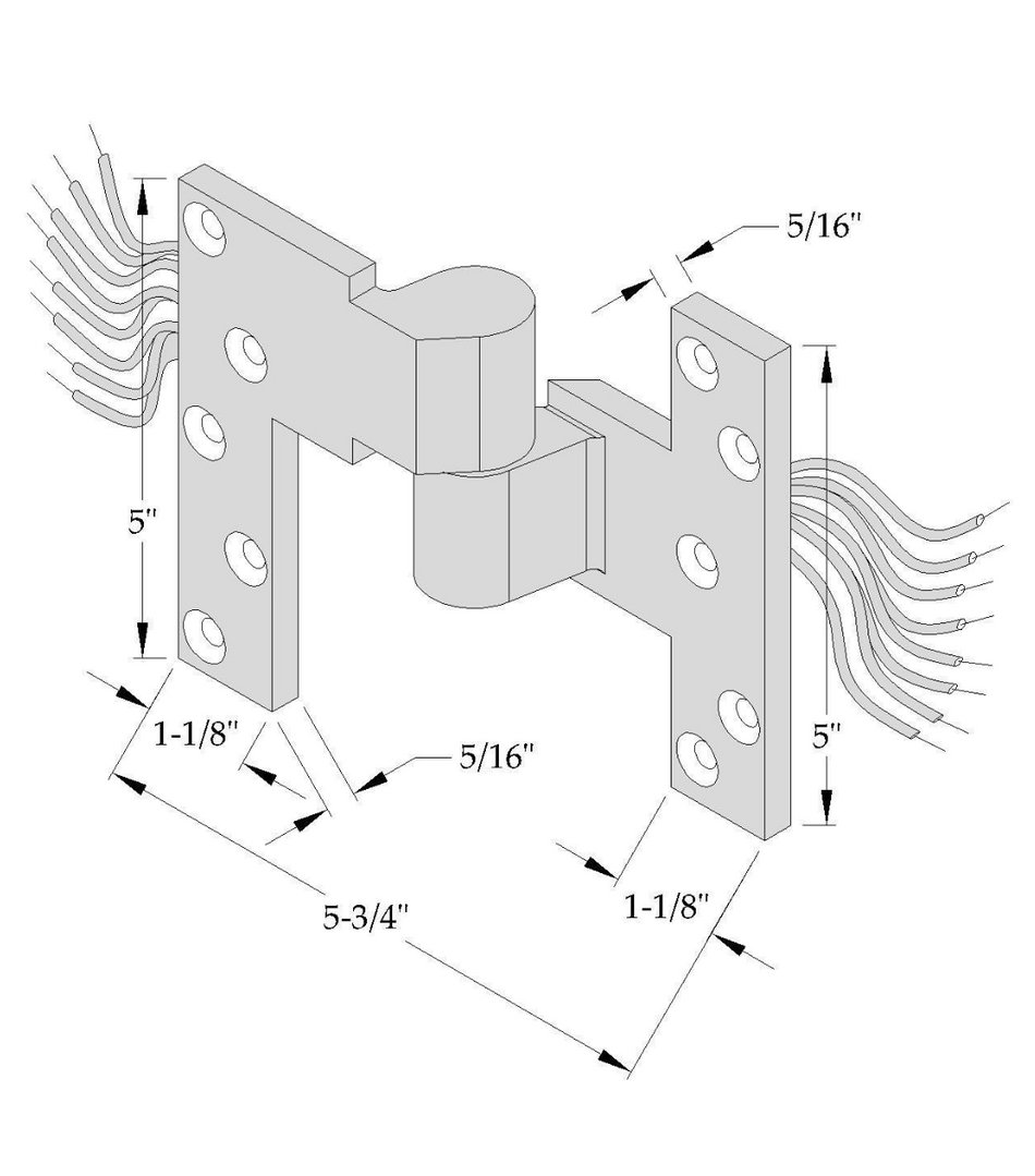 ABH E019-1.5 Intermediate Pivot (8) 28 Ga. Wires - Electrified - 1-1/2" Offset