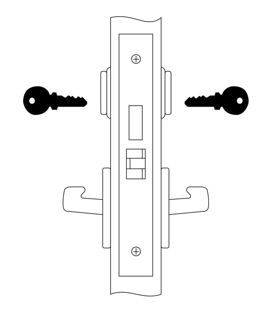 Accentra 8860-2FL Store Door Mortise Lock