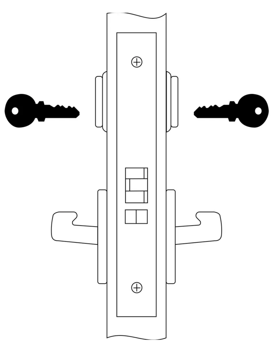 Accentra 8808-2FL Intruder Latchbolt Lock Mortise Lock Body For Lever