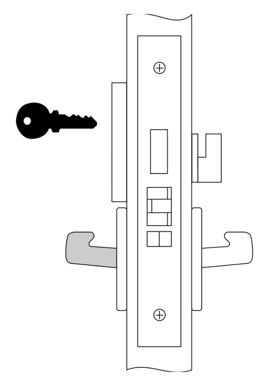 Accentra 8820FL Hotel Guest Mortise Lock Body For Lever